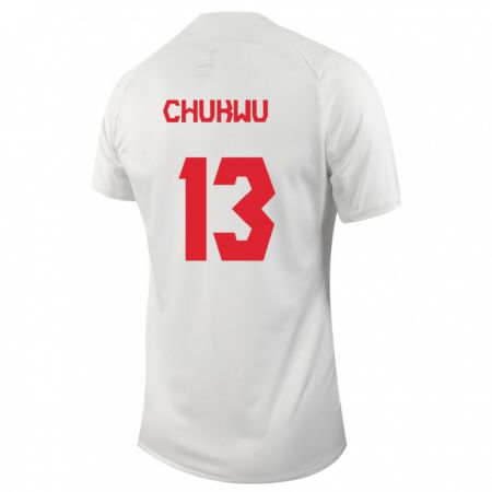Kandiny Femme Maillot Canada Richard Chukwu #13 Blanc Tenues Extérieur 24-26 T-Shirt