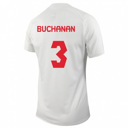 Kandiny Femme Maillot Canada Kadeisha Buchanan #3 Blanc Tenues Extérieur 24-26 T-Shirt