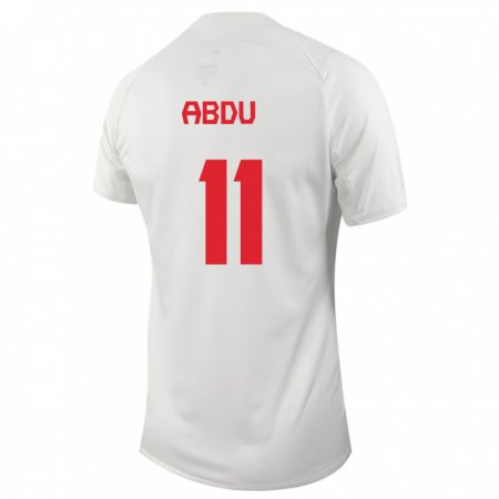 Kandiny Femme Maillot Canada Latifah Abdu #11 Blanc Tenues Extérieur 24-26 T-Shirt