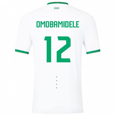 Kandiny Femme Maillot Irlande Andrew Omobamidele #12 Blanc Tenues Extérieur 24-26 T-Shirt