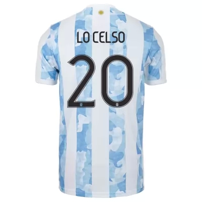 Enfant Équipe d'Argentine de football Maillot Giovani Lo Celso #20 Tenues Domicile Bleu Blanc 2021