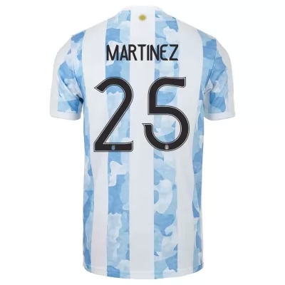 Femme Équipe d'Argentine de football Maillot Lisandro Martinez #25 Tenues Domicile Bleu Blanc 2021