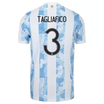 Enfant Équipe d'Argentine de football Maillot Nicolas Tagliafico #3 Tenues Domicile Bleu Blanc 2021