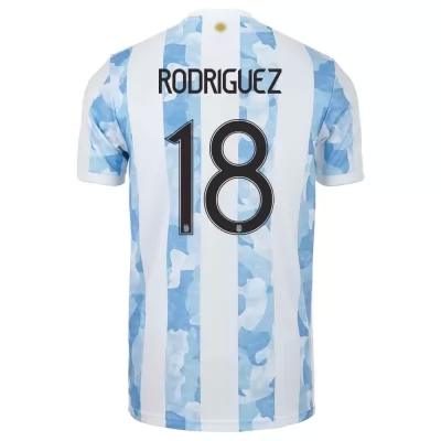 Enfant Équipe d'Argentine de football Maillot Guido Rodriguez #18 Tenues Domicile Bleu Blanc 2021