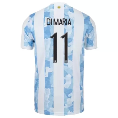 Homme Équipe d'Argentine de football Maillot Angel Di Maria #11 Tenues Domicile Bleu Blanc 2021