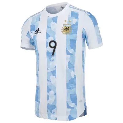 Femme Équipe D'argentine De Football Maillot Sergio Aguero #9 Tenues Domicile Bleu Blanc 2021