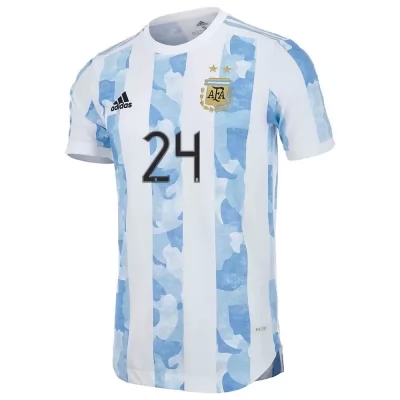Femme Équipe D'argentine De Football Maillot Papu Gomez #24 Tenues Domicile Bleu Blanc 2021