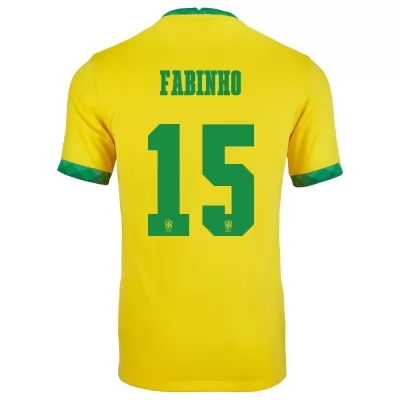 Enfant Équipe du Brésil de football Maillot Fabinho #15 Tenues Domicile Jaune 2021