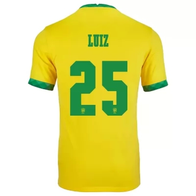 Femme Équipe du Brésil de football Maillot Douglas Luiz #25 Tenues Domicile Jaune 2021