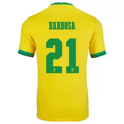 Femme Équipe du Brésil de football Maillot Gabriel Barbosa #21 Tenues Domicile Jaune 2021