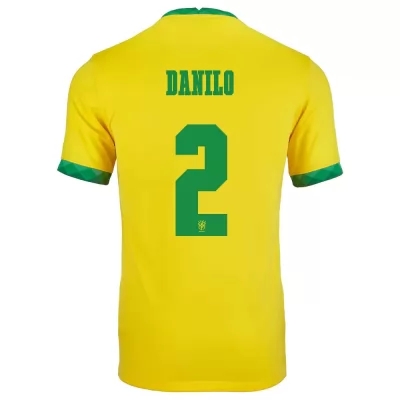 Femme Équipe du Brésil de football Maillot Danilo #2 Tenues Domicile Jaune 2021