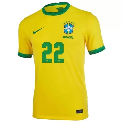 Femme Équipe Du Brésil De Football Maillot Felipe #22 Tenues Domicile Jaune 2021