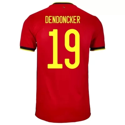 Femme Équipe de Belgique de football Maillot Leander Dendoncker #19 Tenues Domicile Rouge 2021