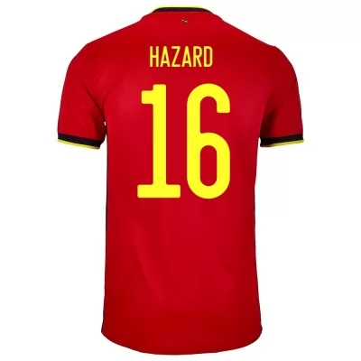 Femme Équipe de Belgique de football Maillot Thorgan Hazard #16 Tenues Domicile Rouge 2021