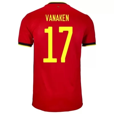 Femme Équipe de Belgique de football Maillot Hans Vanaken #17 Tenues Domicile Rouge 2021