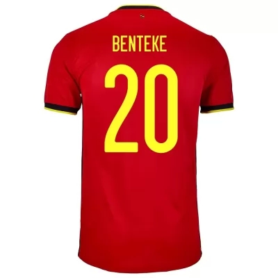 Femme Équipe de Belgique de football Maillot Christian Benteke #20 Tenues Domicile Rouge 2021