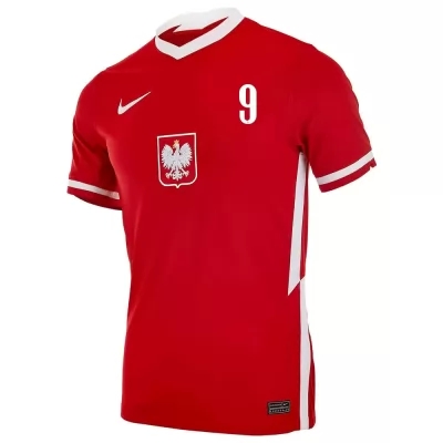 Enfant Équipe De Pologne De Football Maillot Robert Lewandowski #9 Tenues Domicile Rouge 2021