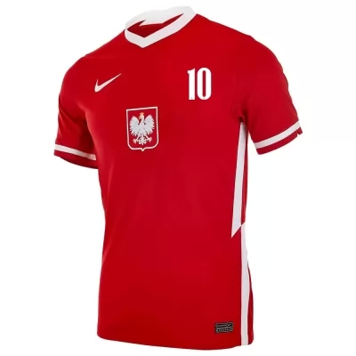 Femme Équipe De Pologne De Football Maillot Grzegorz Krychowiak #10 Tenues Domicile Rouge 2021