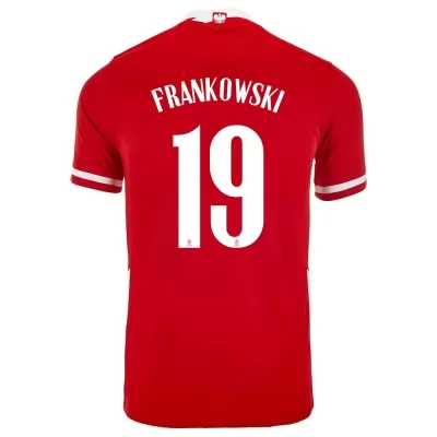 Enfant Équipe De Pologne De Football Maillot Przemyslaw Frankowski #19 Tenues Domicile Rouge 2021