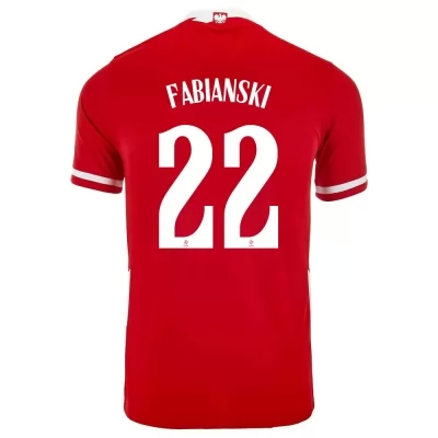 Enfant Équipe De Pologne De Football Maillot Lukasz Fabianski #22 Tenues Domicile Rouge 2021
