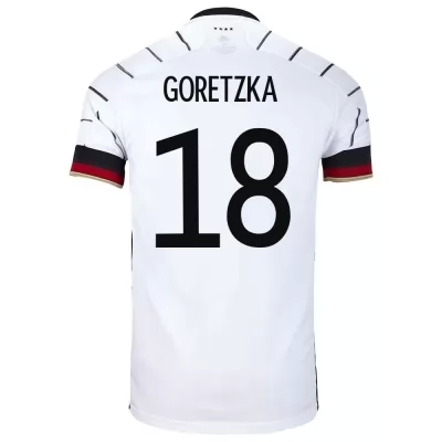 Femme Équipe d'Allemagne de football Maillot Leon Goretzka #18 Tenues Domicile Blanc 2021