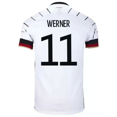 Femme Équipe d'Allemagne de football Maillot Timo Werner #11 Tenues Domicile Blanc 2021
