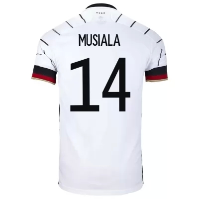 Enfant Équipe d'Allemagne de football Maillot Jamal Musiala #14 Tenues Domicile Blanc 2021