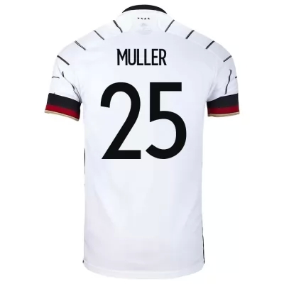 Homme Équipe d'Allemagne de football Maillot Thomas Muller #25 Tenues Domicile Blanc 2021