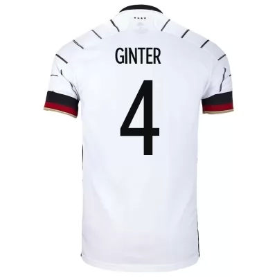 Femme Équipe d'Allemagne de football Maillot Matthias Ginter #4 Tenues Domicile Blanc 2021
