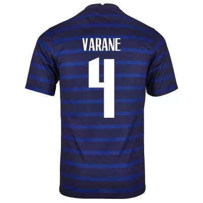 Homme Équipe de France de football Maillot Raphaël Varane #4 Tenues Domicile Bleu Foncé 2021