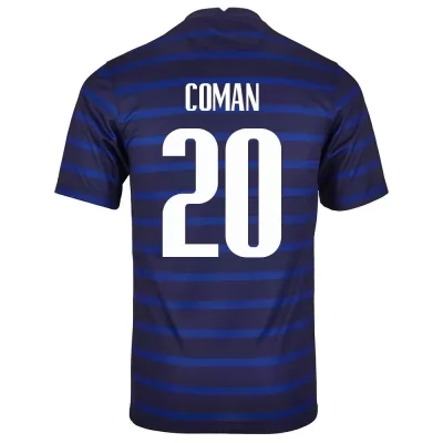 Homme Équipe de France de football Maillot Kingsley Coman #20 Tenues Domicile Bleu Foncé 2021