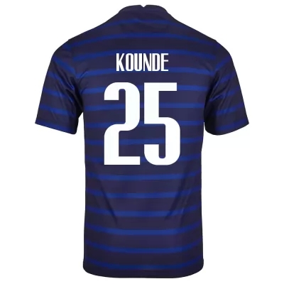 Femme Équipe de France de football Maillot Jules Kounde #25 Tenues Domicile Bleu Foncé 2021