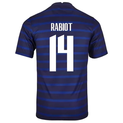 Enfant Équipe de France de football Maillot Adrien Rabiot #14 Tenues Domicile Bleu Foncé 2021