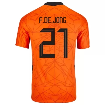 Femme Équipe des Pays-Bas de football Maillot Frenkie de Jong #21 Tenues Domicile Orange 2021
