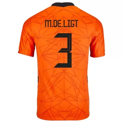 Femme Équipe des Pays-Bas de football Maillot Matthijs de Ligt #3 Tenues Domicile Orange 2021