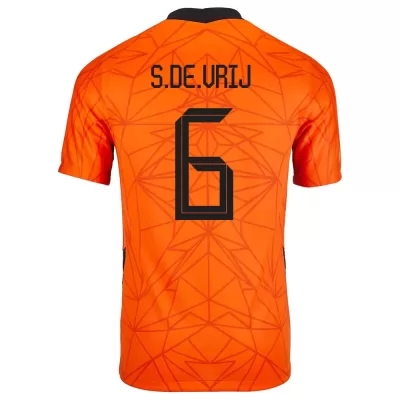 Femme Équipe des Pays-Bas de football Maillot Stefan de Vrij #6 Tenues Domicile Orange 2021