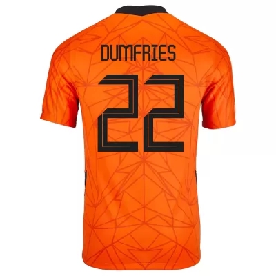 Femme Équipe des Pays-Bas de football Maillot Denzel Dumfries #22 Tenues Domicile Orange 2021