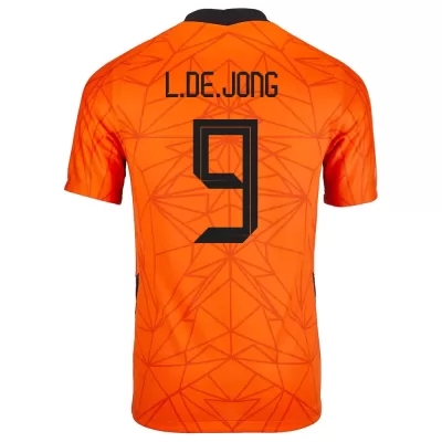 Femme Équipe des Pays-Bas de football Maillot Luuk de Jong #9 Tenues Domicile Orange 2021