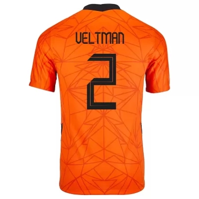 Femme Équipe des Pays-Bas de football Maillot Joël Veltman #2 Tenues Domicile Orange 2021