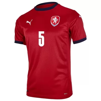 Femme Équipe De Tchéquie De Football Maillot Vladimir Coufal #5 Tenues Domicile Rouge 2021