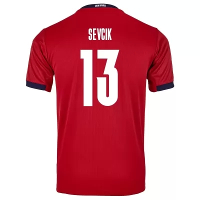 Enfant Équipe De Tchéquie De Football Maillot Petr Sevcik #13 Tenues Domicile Rouge 2021