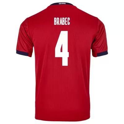 Homme Équipe De Tchéquie De Football Maillot Jakub Brabec #4 Tenues Domicile Rouge 2021