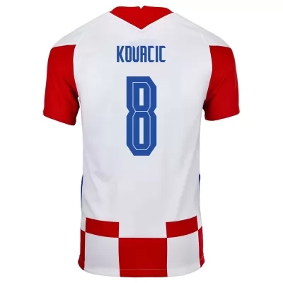 Homme Équipe de Croatie de football Maillot Mateo Kovacic #8 Tenues Domicile Rouge Blanc 2021