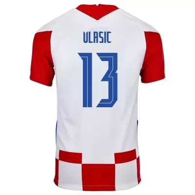 Homme Équipe de Croatie de football Maillot Nikola Vlasic #13 Tenues Domicile Rouge Blanc 2021