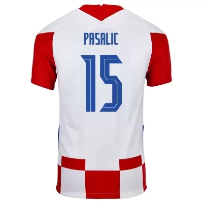 Homme Équipe de Croatie de football Maillot Mario Pasalic #15 Tenues Domicile Rouge Blanc 2021