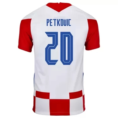 Enfant Équipe de Croatie de football Maillot Bruno Petkovic #20 Tenues Domicile Rouge Blanc 2021