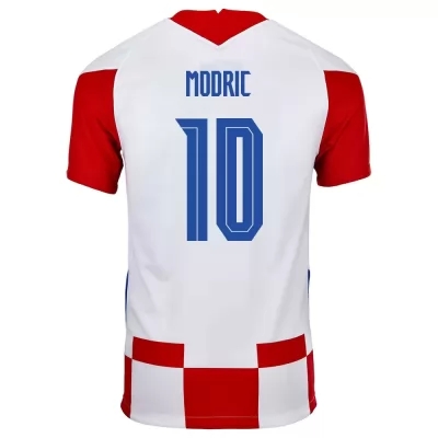 Homme Équipe de Croatie de football Maillot Luka Modric #10 Tenues Domicile Rouge Blanc 2021