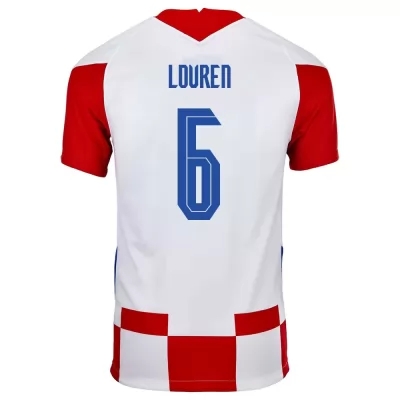 Femme Équipe de Croatie de football Maillot Dejan Lovren #6 Tenues Domicile Rouge Blanc 2021