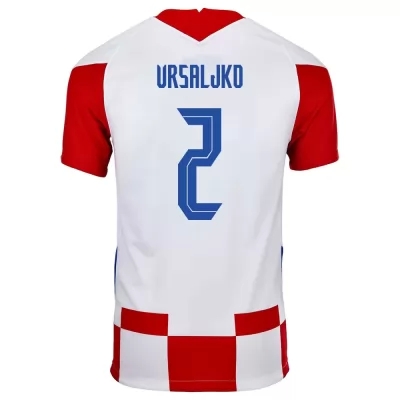 Enfant Équipe de Croatie de football Maillot Sime Vrsaljko #2 Tenues Domicile Rouge Blanc 2021