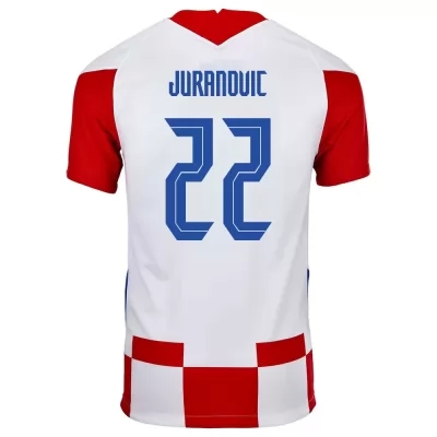 Femme Équipe de Croatie de football Maillot Josip Juranovic #22 Tenues Domicile Rouge Blanc 2021